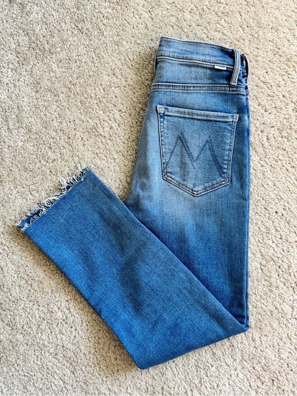 🔹 Mother The High Waisted Rider Ankle Fray Jeans Party Like A Pirate Wash Sz 28 - Picture 8 of 8